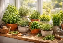 билкова градина на прозореца